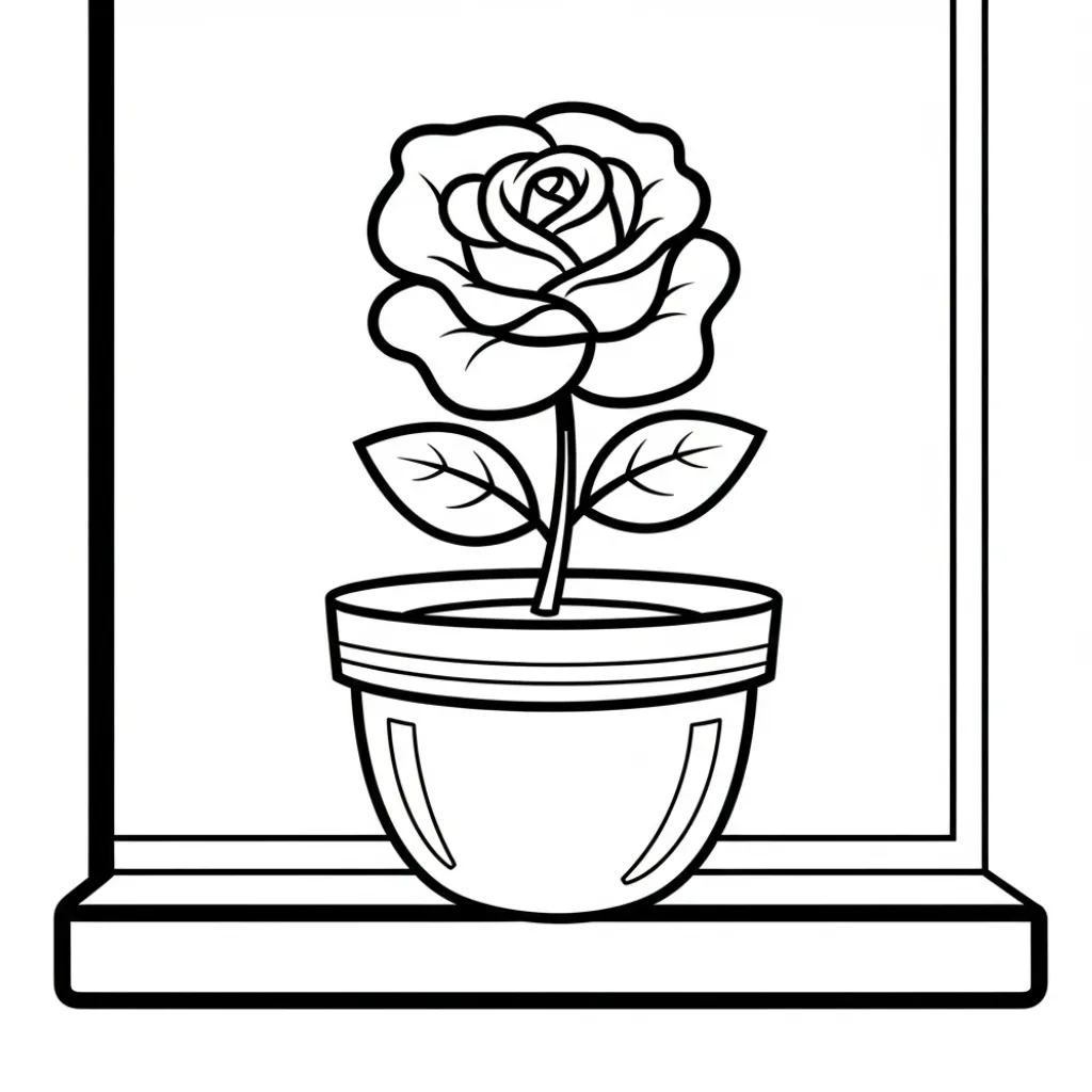 Rosas 17 para colorear para niño de para imprimir