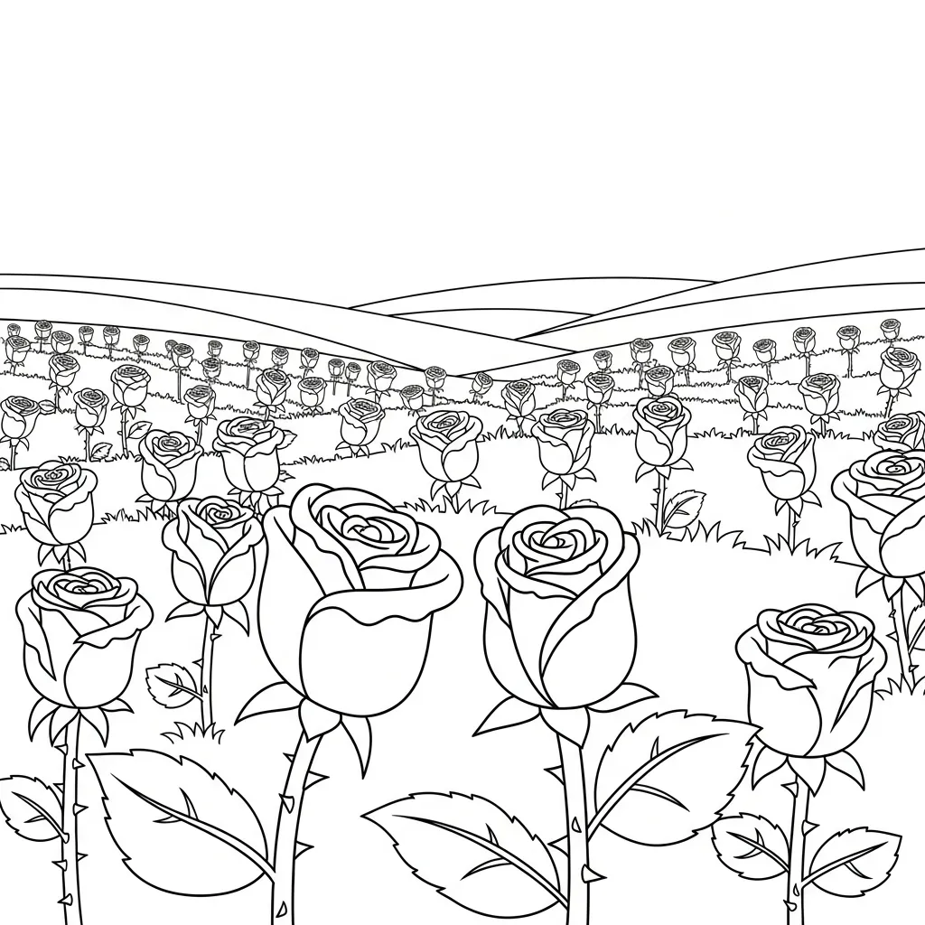 Rosas 19 para colorear y recortar para imprimir gratis