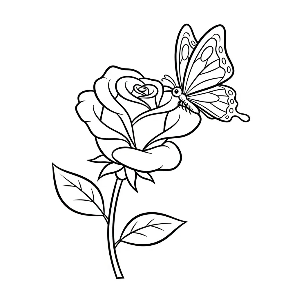 Rosas 2 para colorear para niño gratis