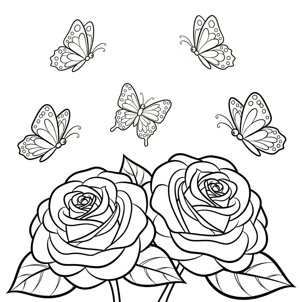 Rosas 20 para colorear para niños para descargar