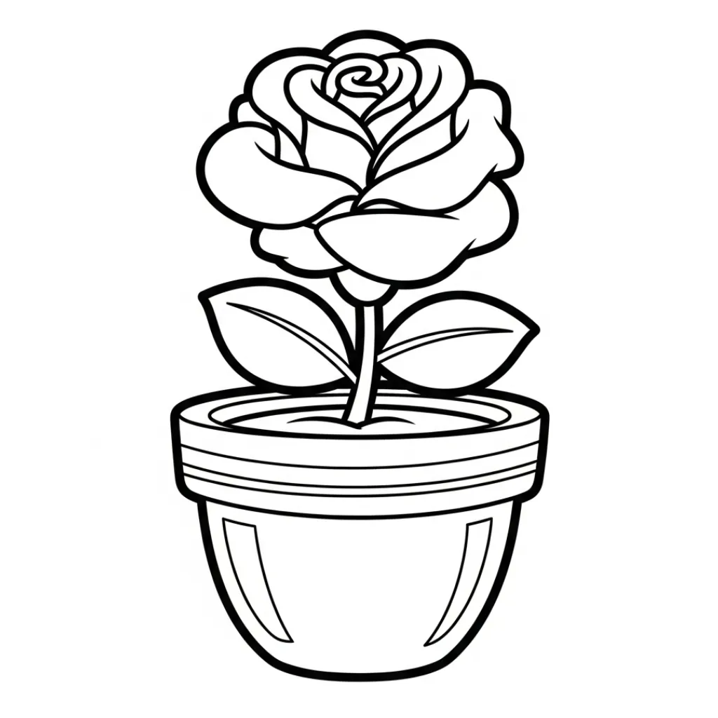 Rosas 21 para colorear para niño de 2 años