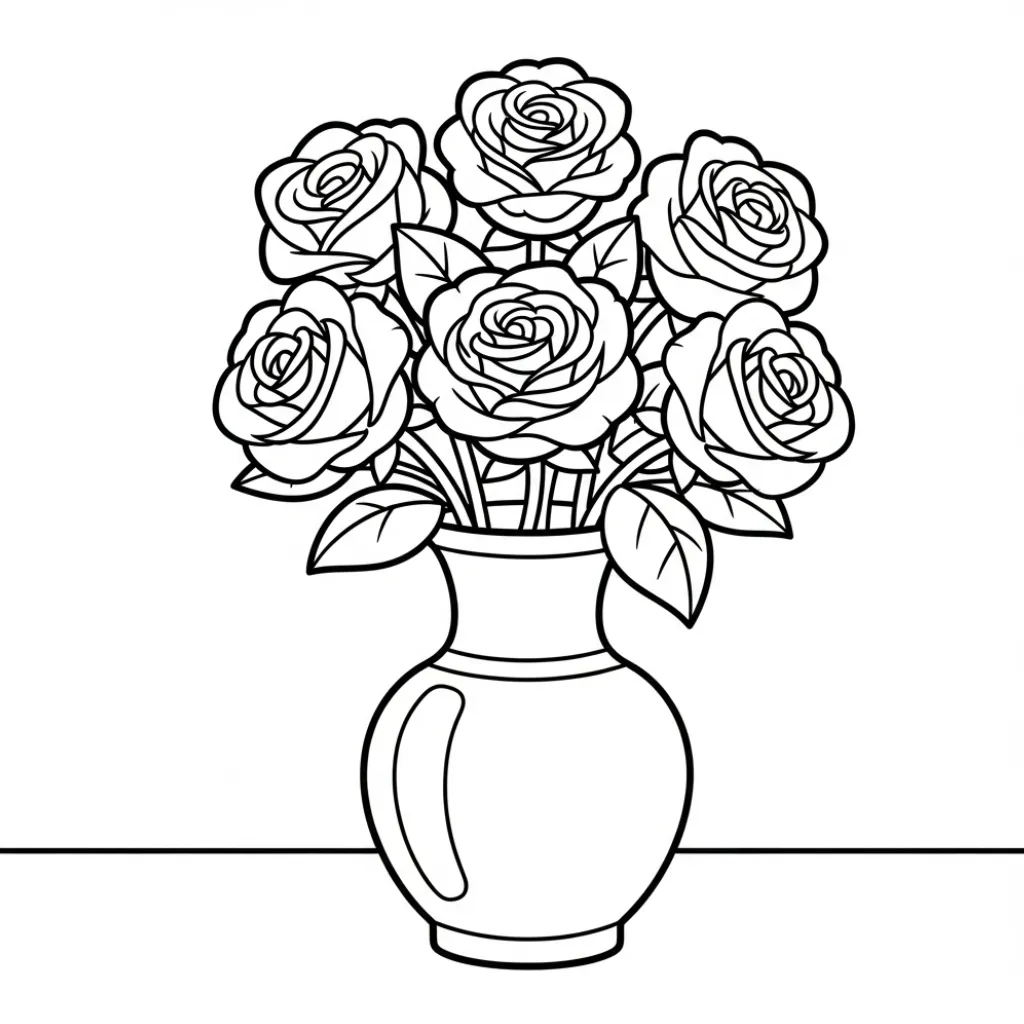 Rosas 4 para colorear para niño