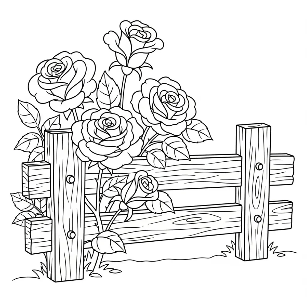 Rosas 5 para colorear gratis