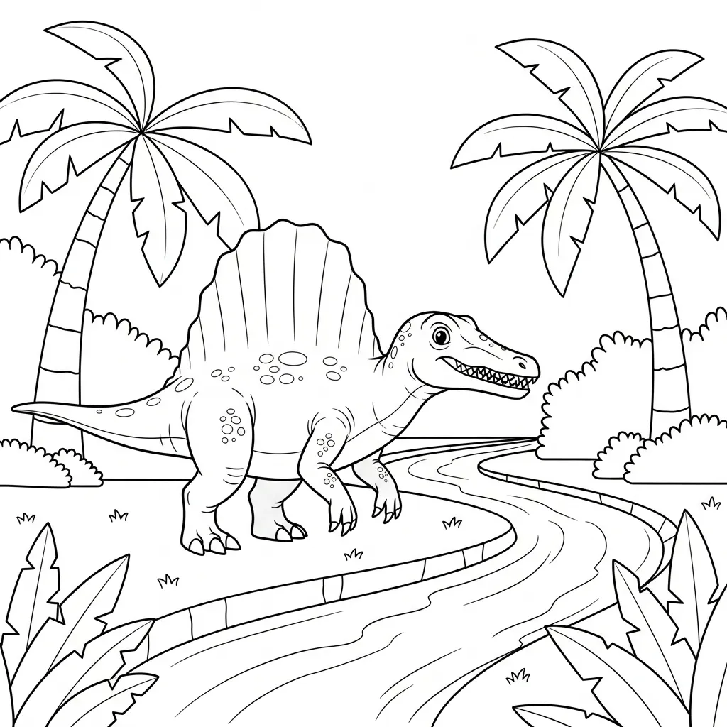 Spinosaurus 18 para colorear para niño de 8 años