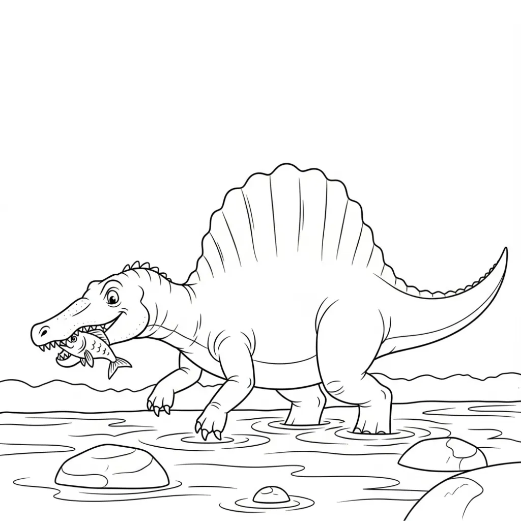 Spinosaurus 19 para colorear en línea gratis