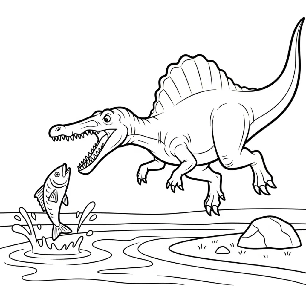 Spinosaurus 20 para colorear para imprimir para niño de 4 años