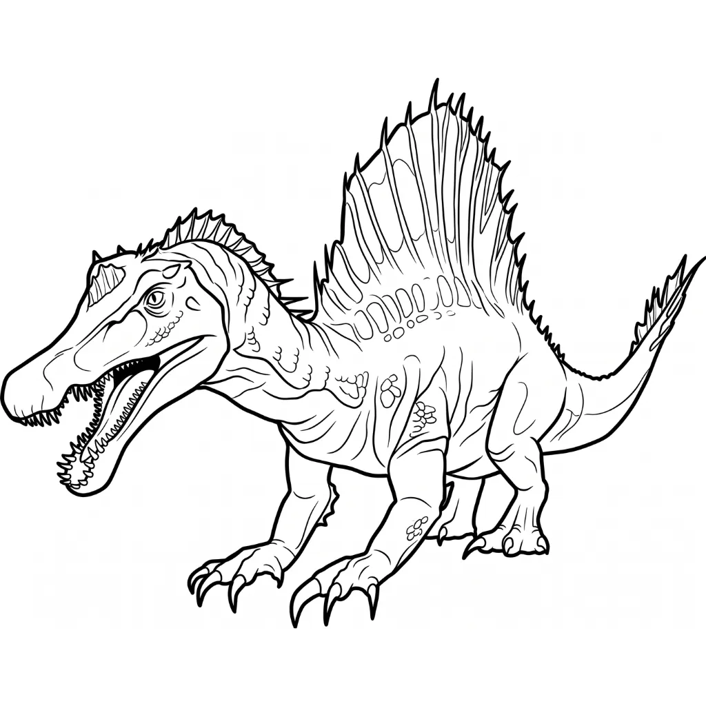 Spinosaurus 21 para colorear y aprendizaje