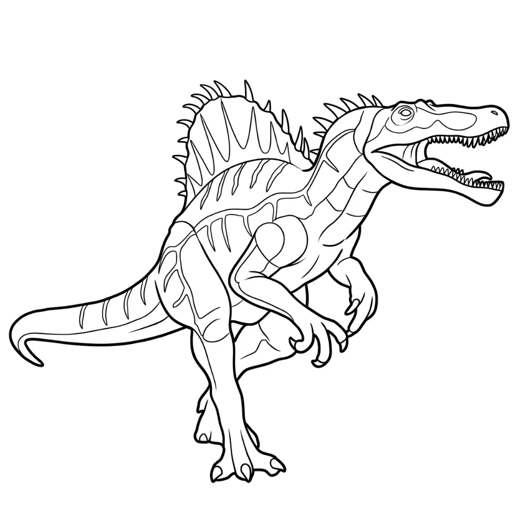 Spinosaurus 3 para colorear gratis para imprimir