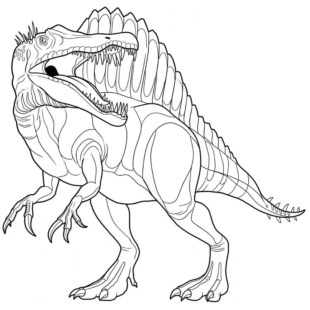 Spinosaurus 7 para colorear gratis para imprimir