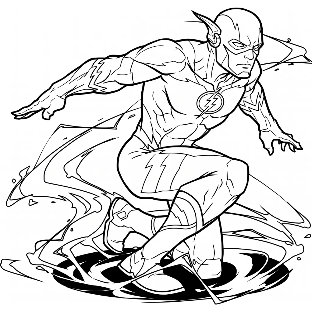 The Flash 20 para colorear para niños para imprimir