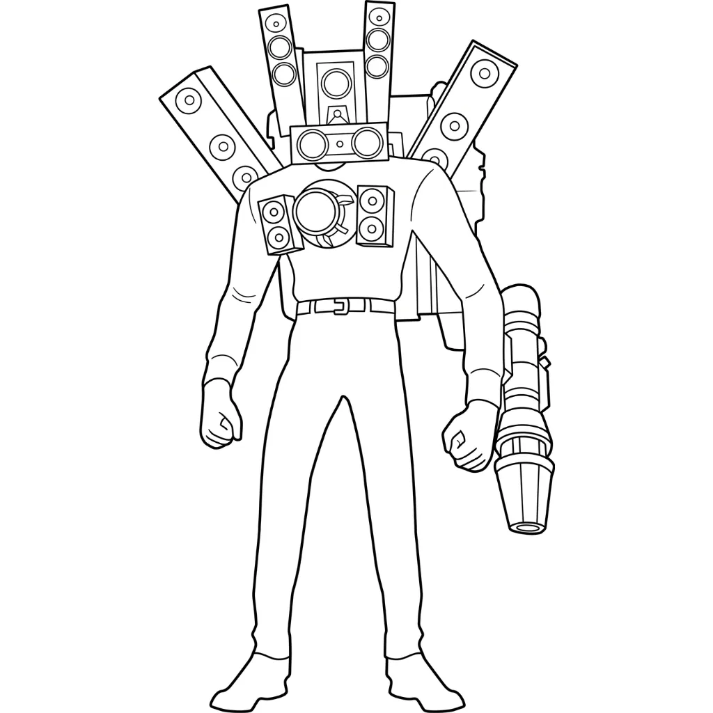 Titan Speakerman 1 para colorear para bebé para imprimir