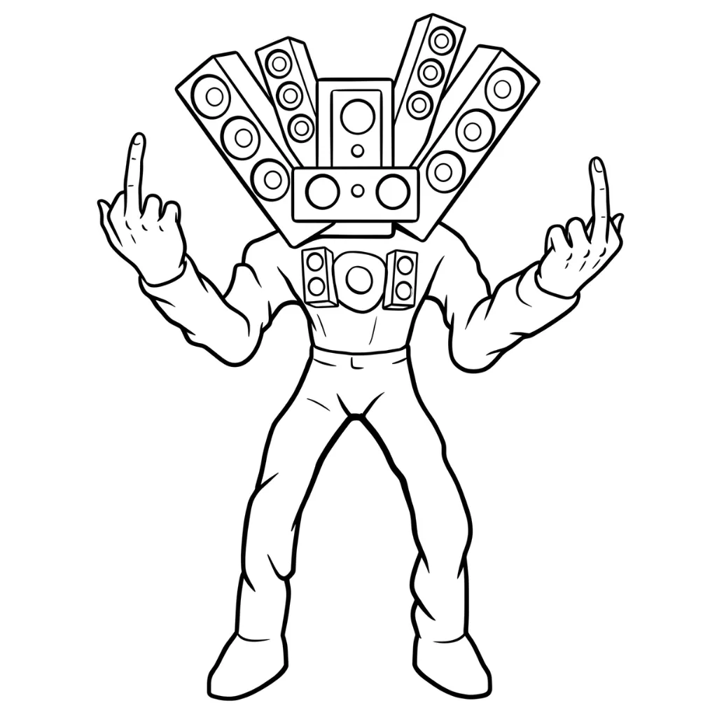 Titan Speakerman 10 para colorear para niños para imprimir