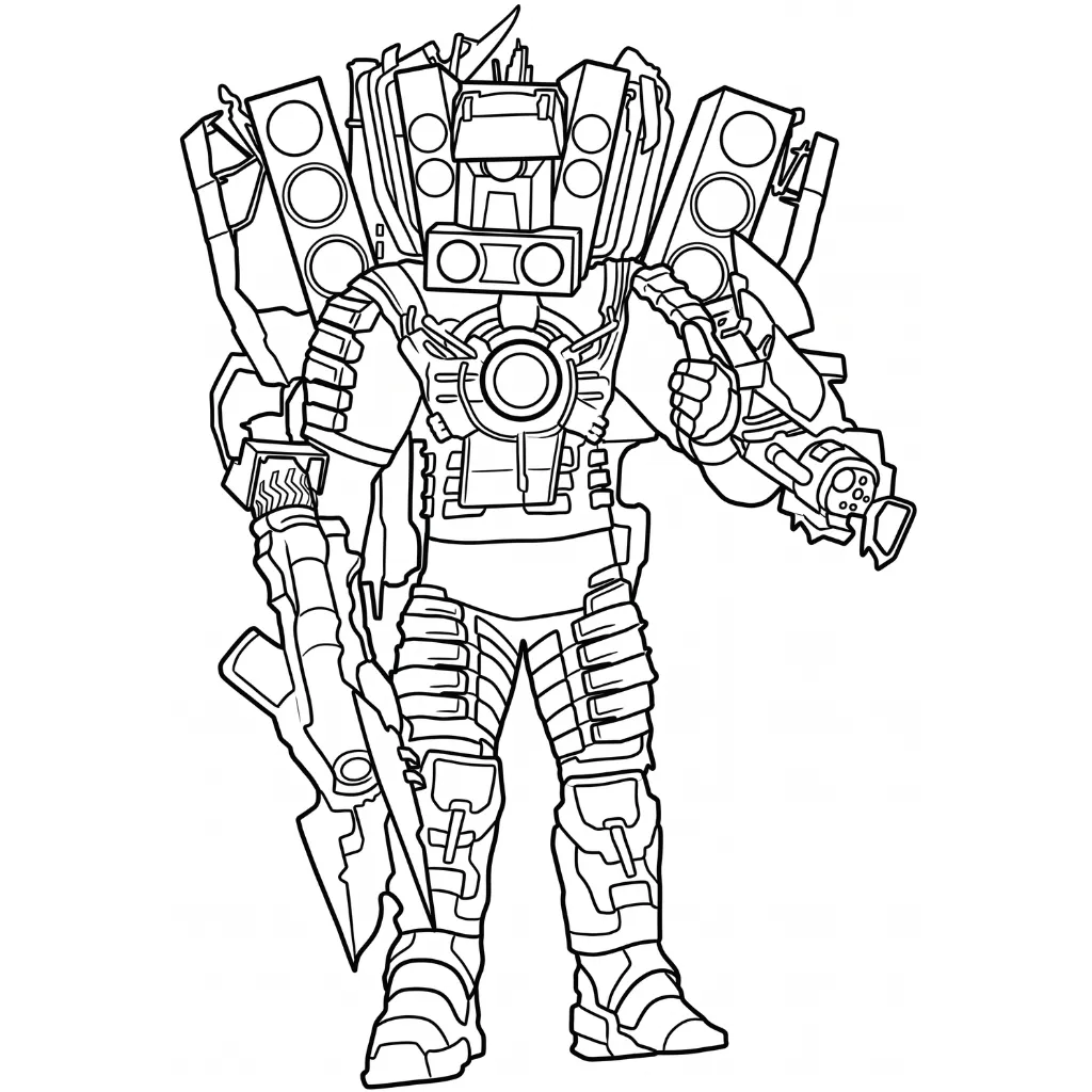 Titan Speakerman 12 para colorear para imprimir gratis