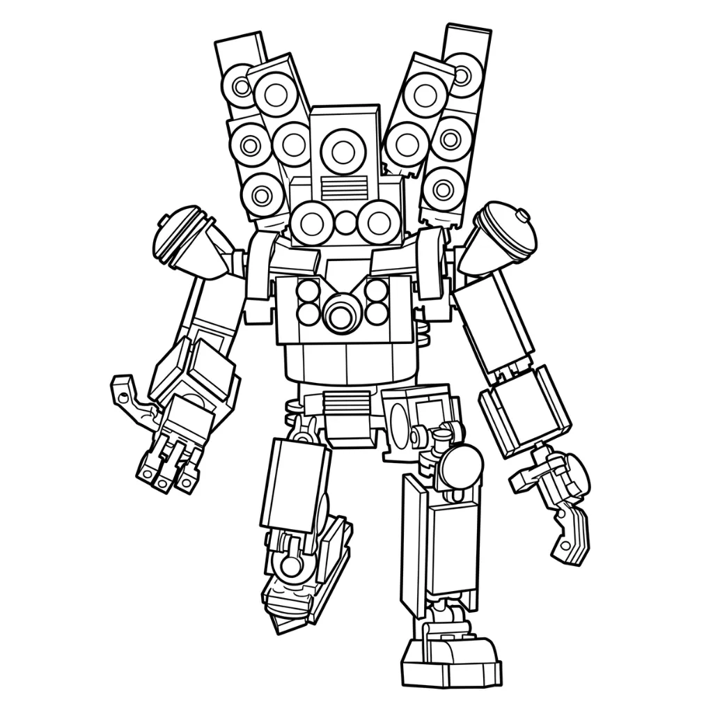 Titan Speakerman 13 para colorear para niño gratis