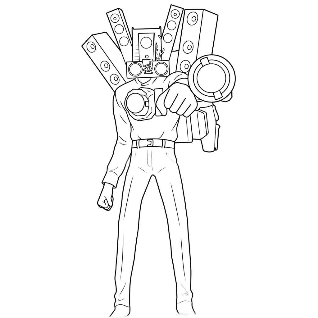 Titan Speakerman 16 para colorear para imprimir para niño de 4 años