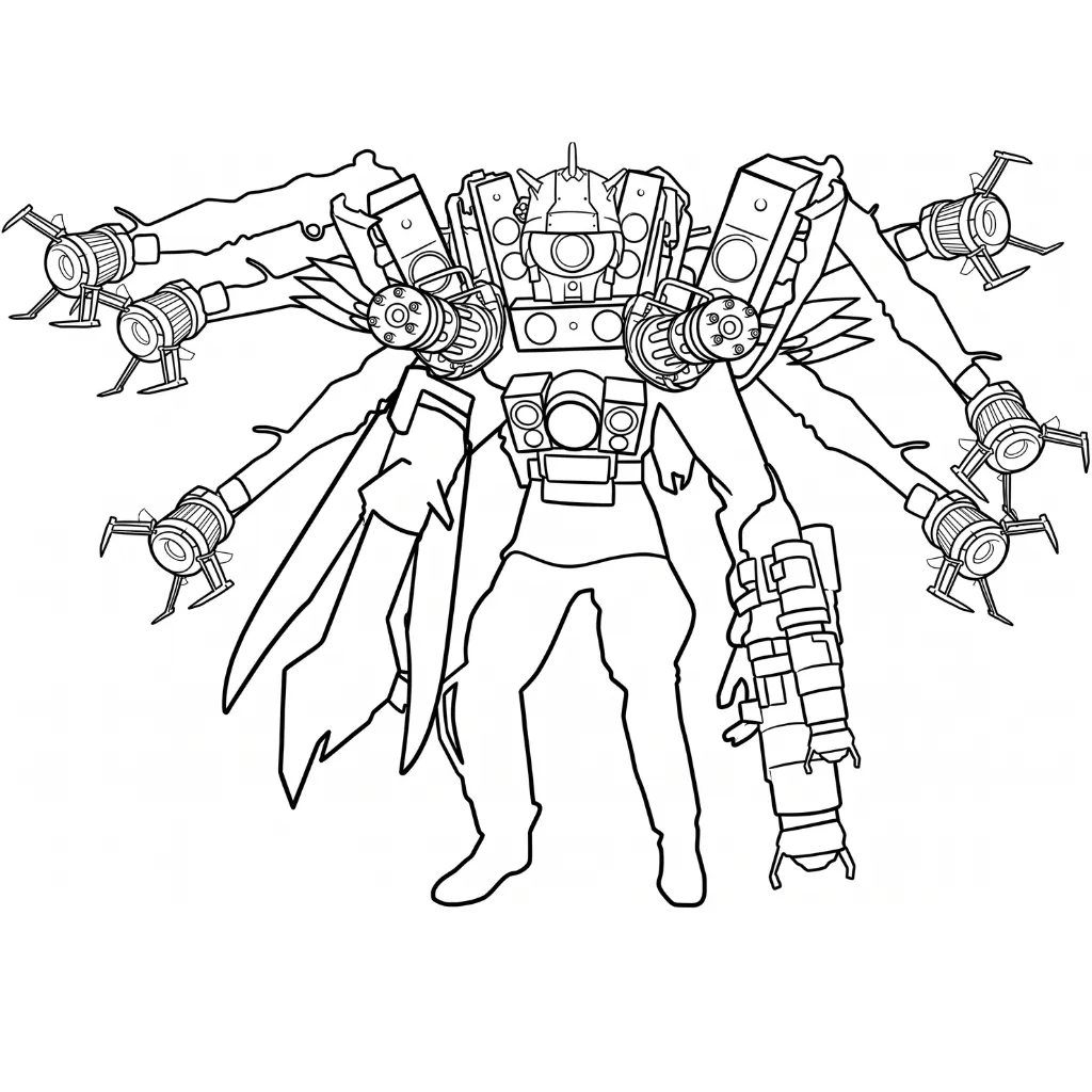 Titan Speakerman 17 para dibujar e imprimir