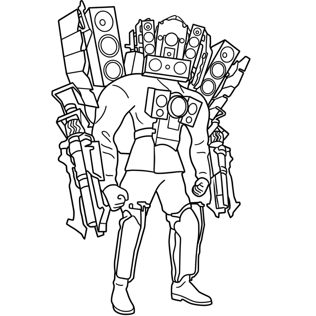 Titan Speakerman 18 para colorear para niño de 7 años