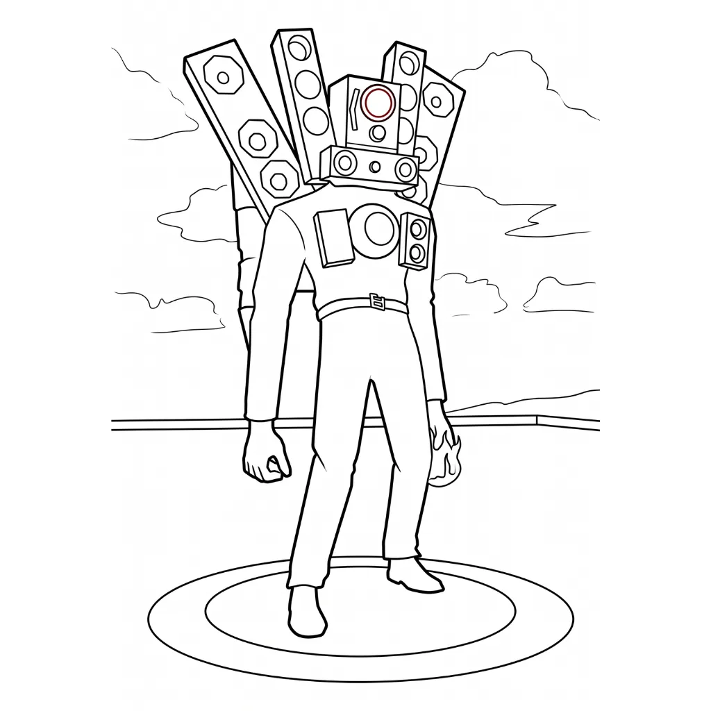 Titan Speakerman 19 para colorear para imprimir para niño de 4 años
