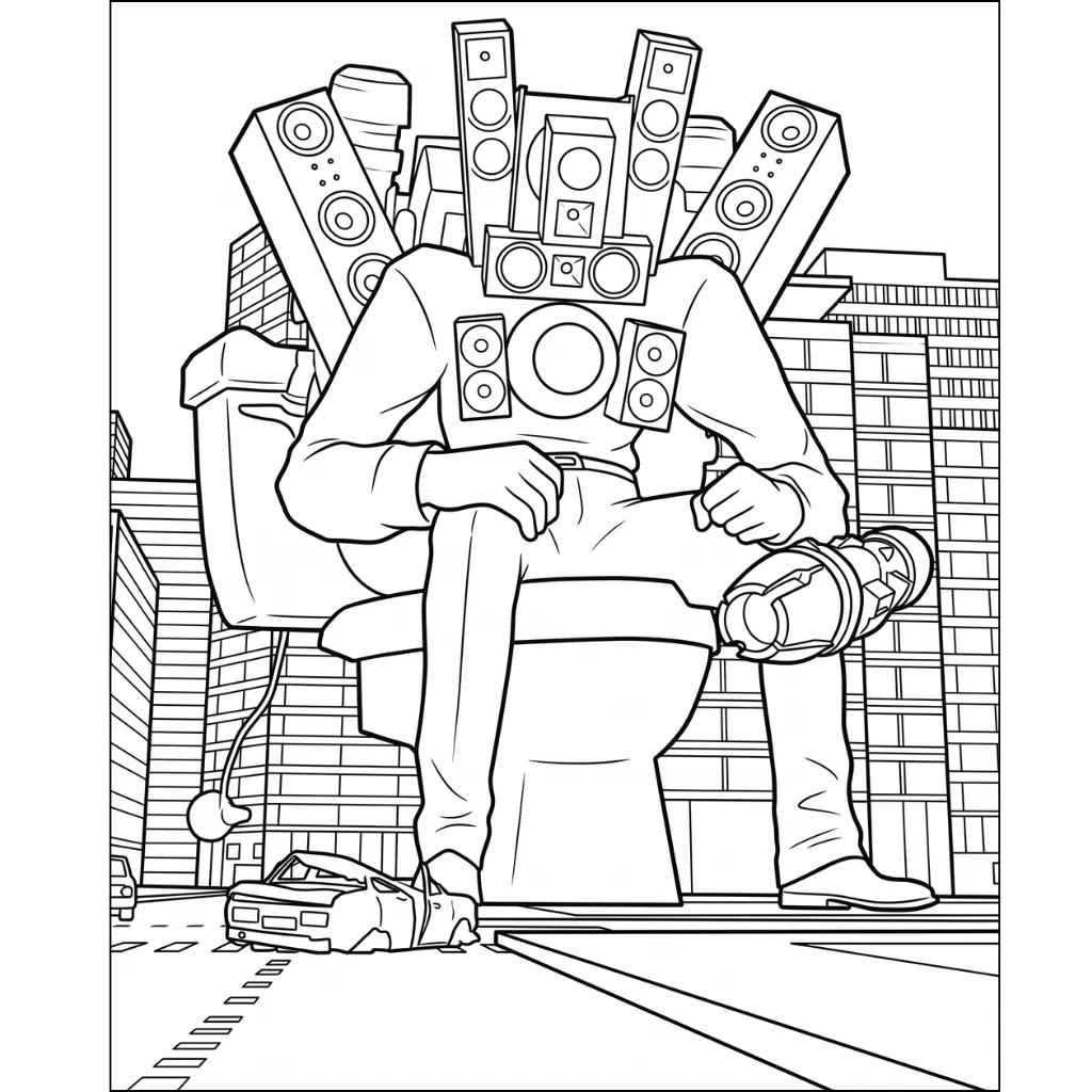 Titan Speakerman 20 para colorear educativo para niño