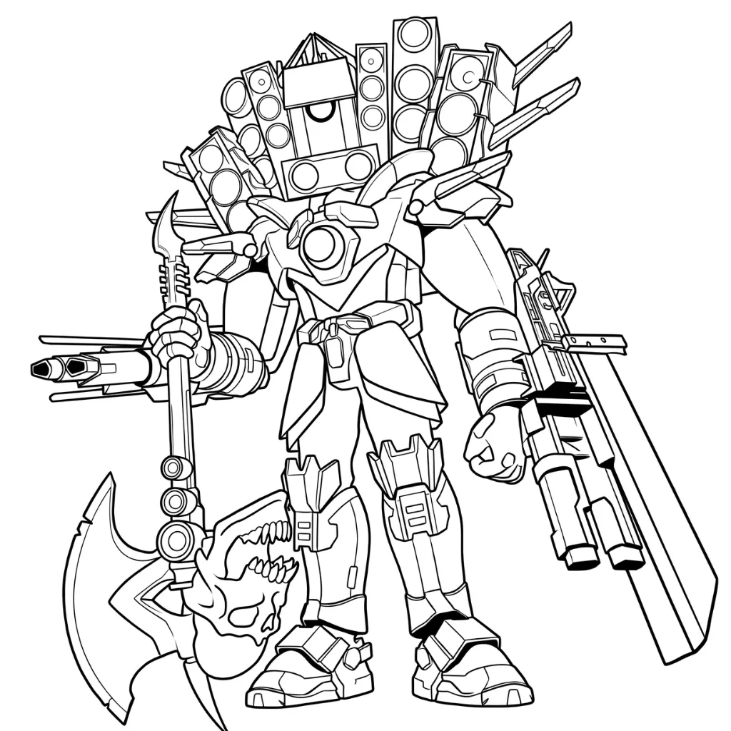 Titan Speakerman 21 para colorear para niño de 8 años