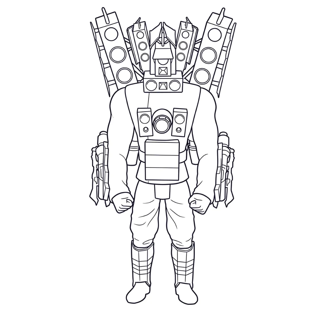 Titan Speakerman 3 de niño para colorear para imprimir