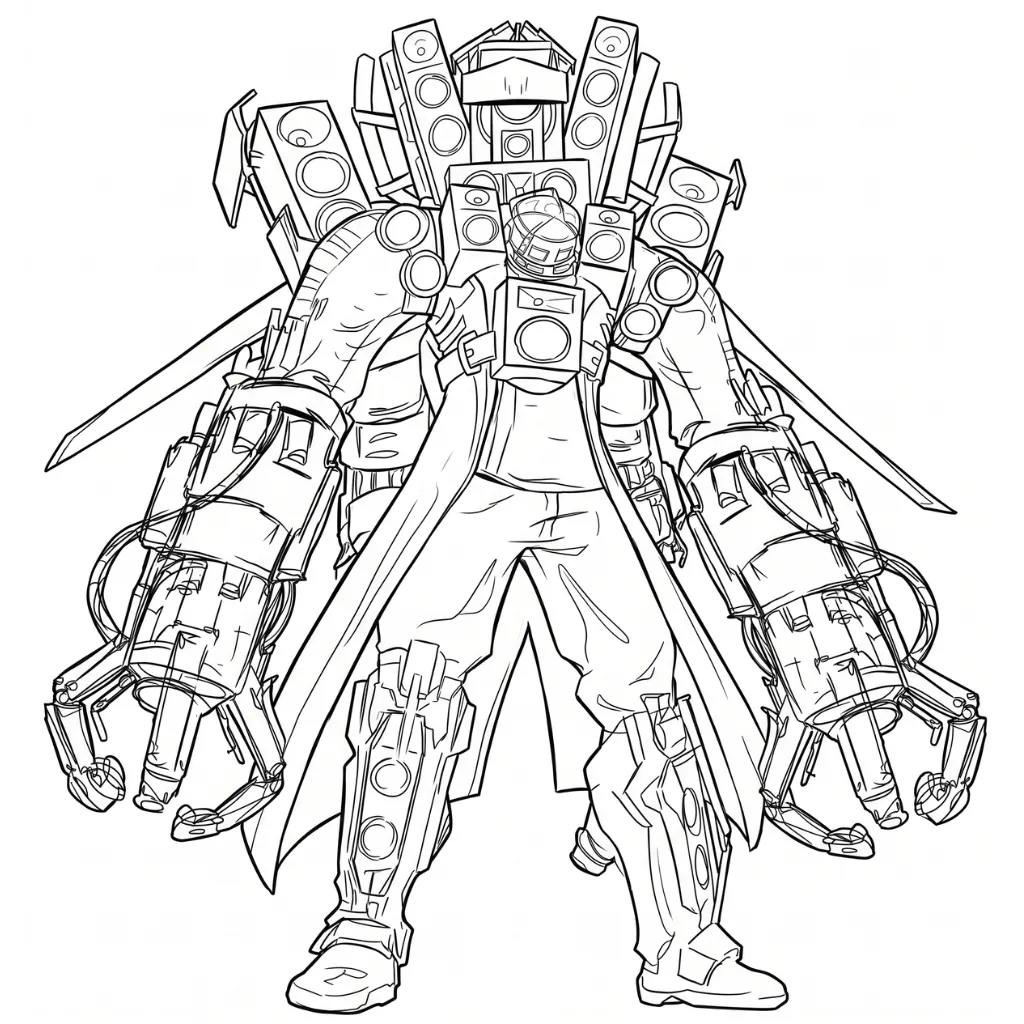 Titan Speakerman 4 para colorear en línea