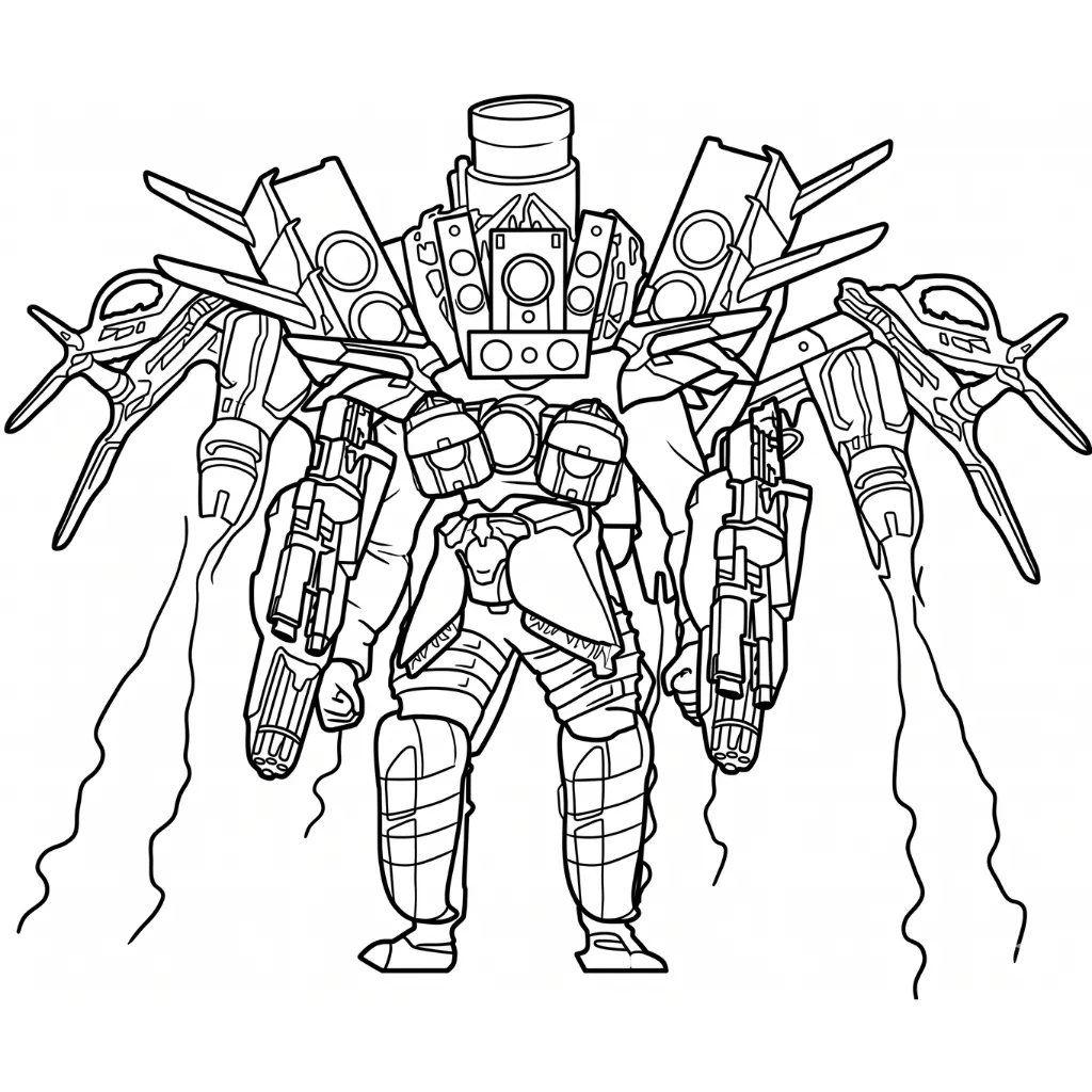 Titan Speakerman 6 para colorear gratis en línea