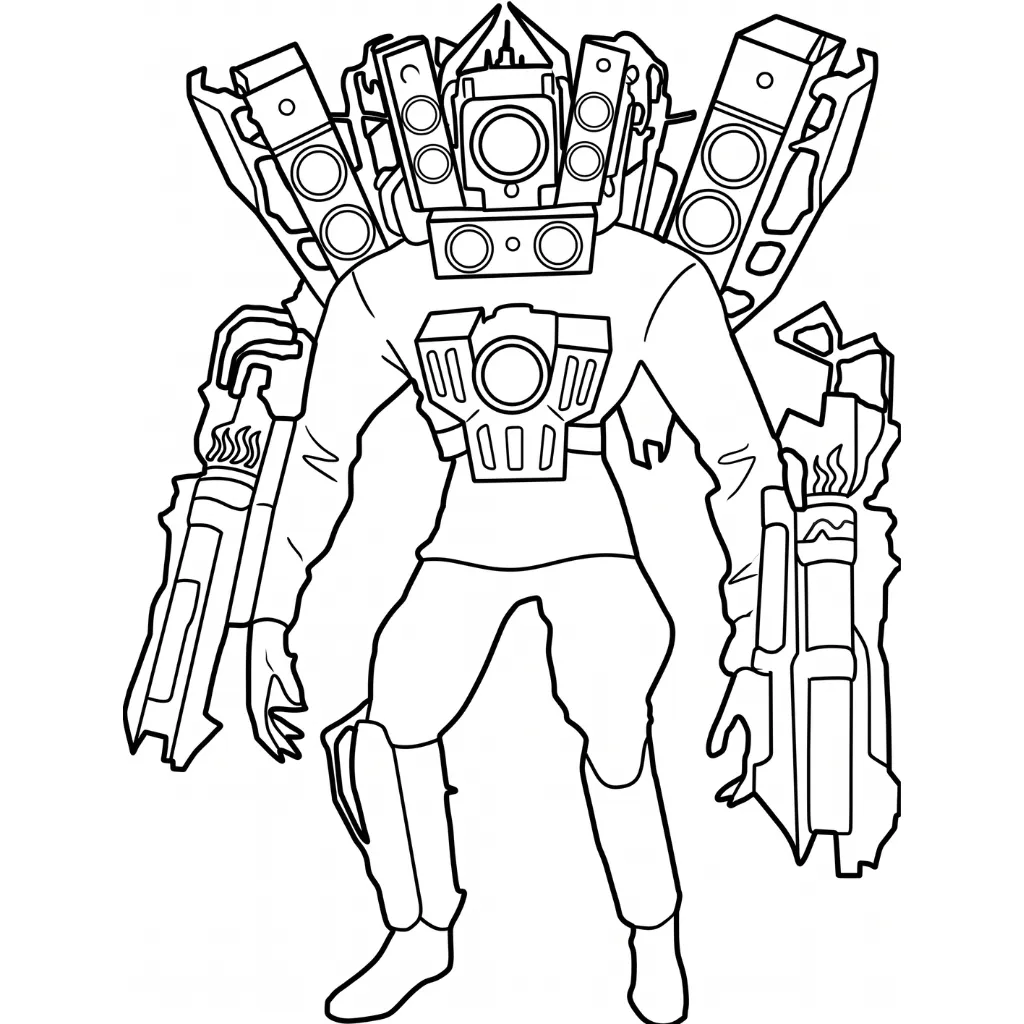 imprimir Titan Speakerman 7 para colorear