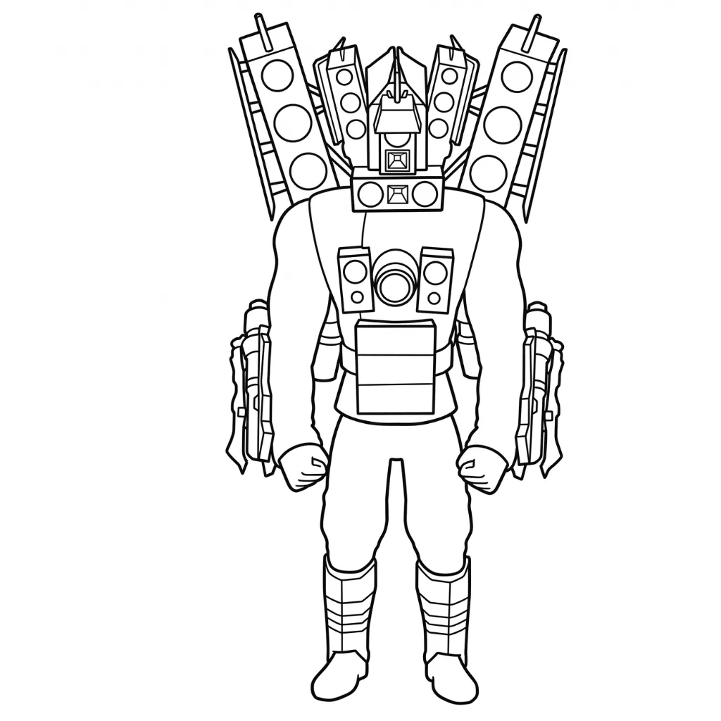 Titan Speakerman 8 para colorear para niño para imprimir gratis