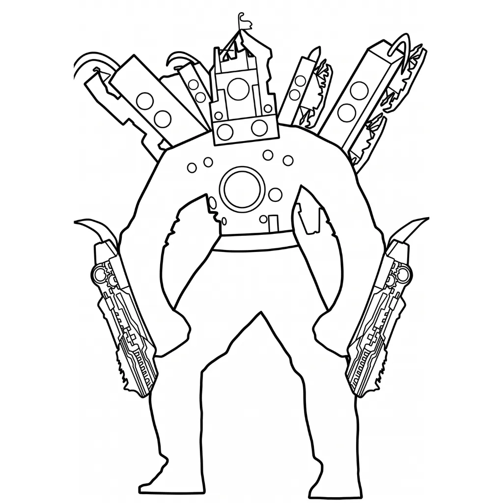 Titan Speakerman 9 para colorear y recortar