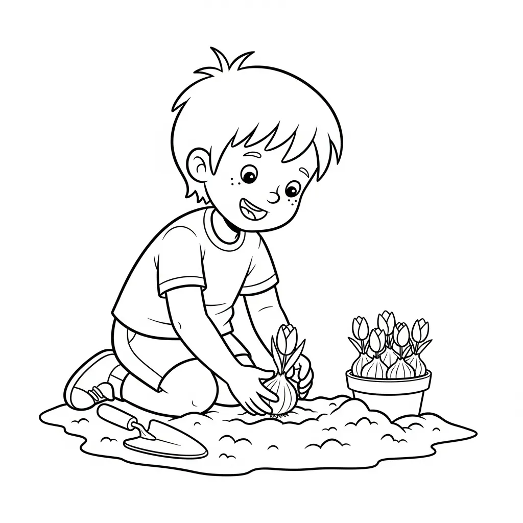 Tulipanes 13 para colorear para imprimir para niño de 8 años