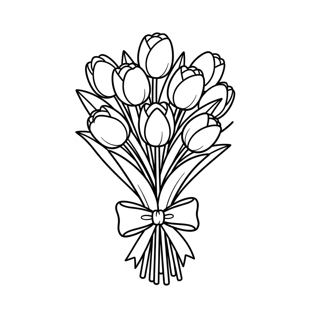 Tulipanes 7 para colorear para descargar