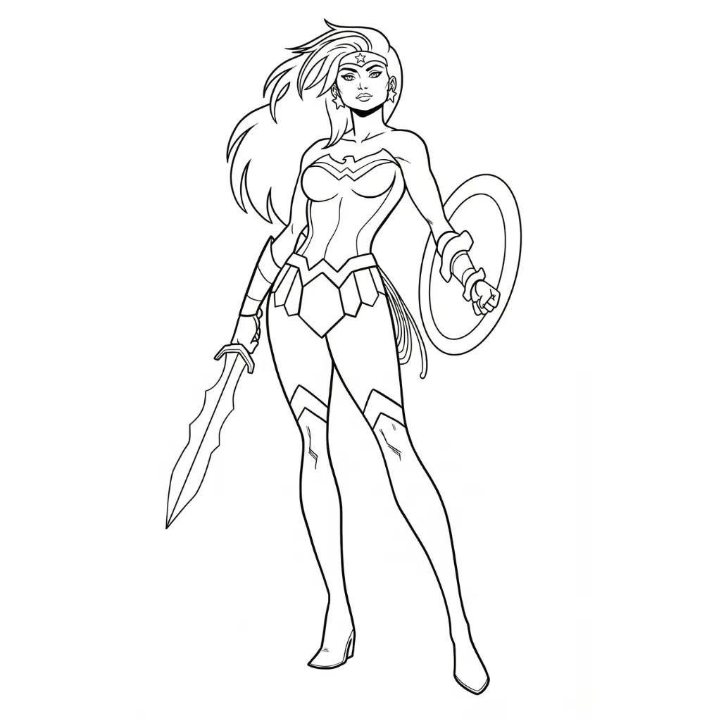 Wonder Woman 15 Malvorlagen für einen 10-jährigen Jungen