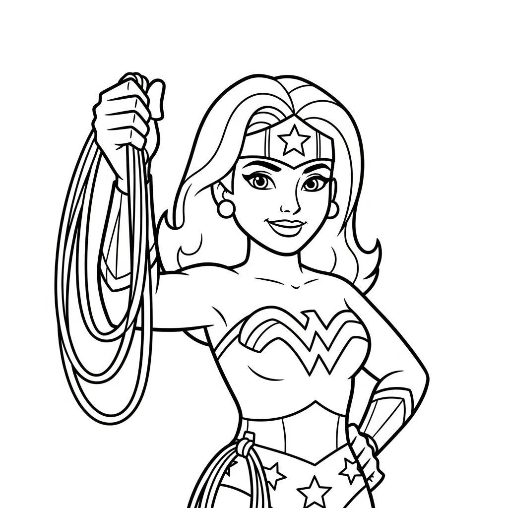Wonder Woman 18 Malvorlagen für Kinder zum Herunterladen