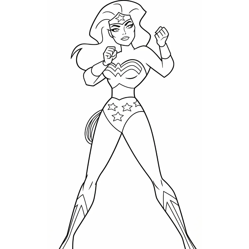 Wonder Woman 3 kostenlose Malvorlagen zum Ausdrucken für Kinder
