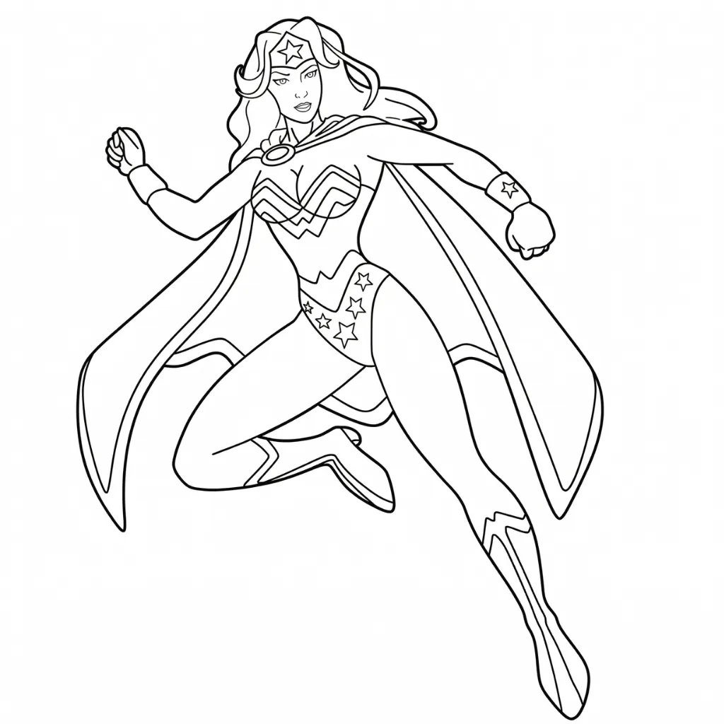 Wonder Woman 4 ausdruckbare Malvorlagen für einen 7-jährigen Jungen