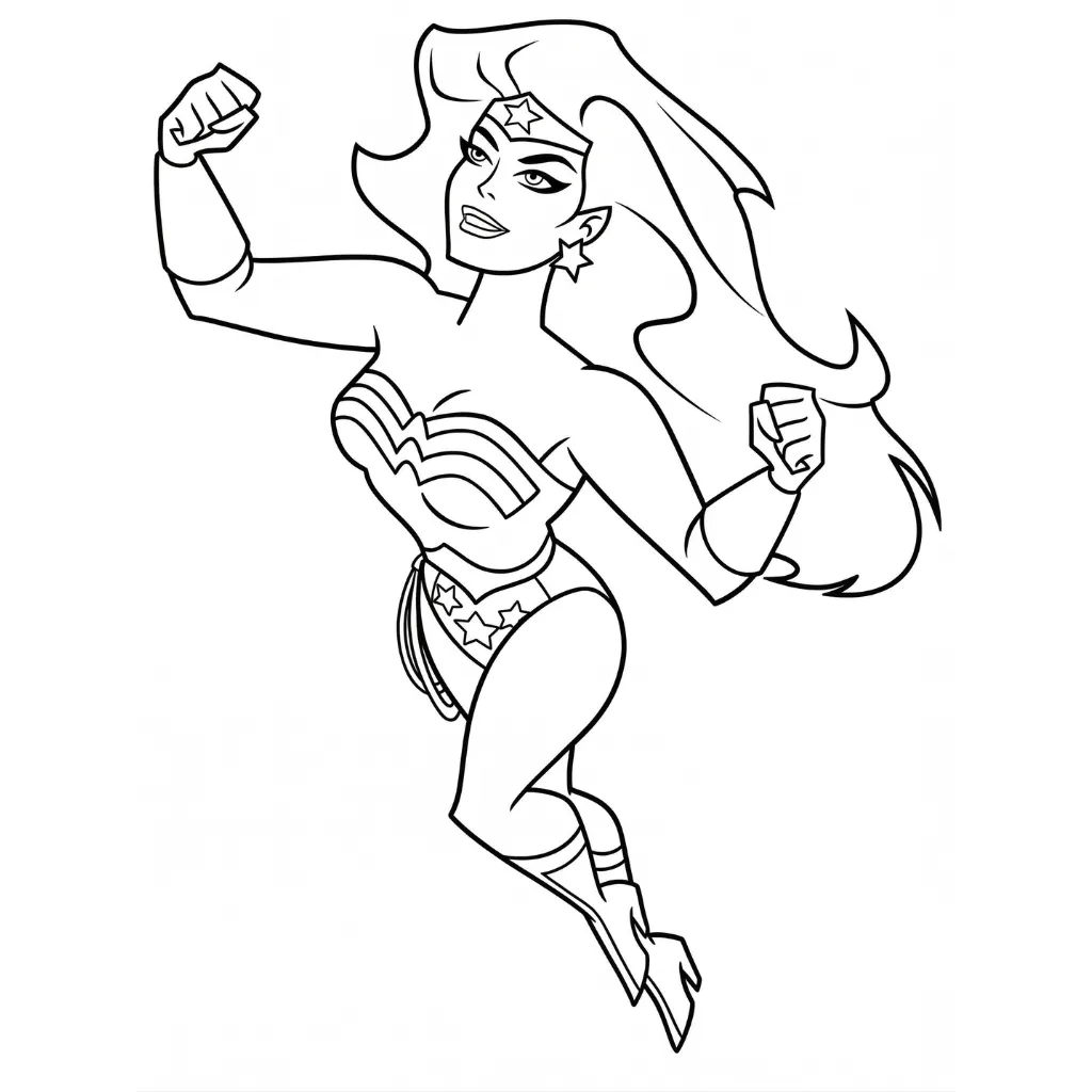 Wonder Woman 5 Kawaii-Malvorlagen zum Ausdrucken