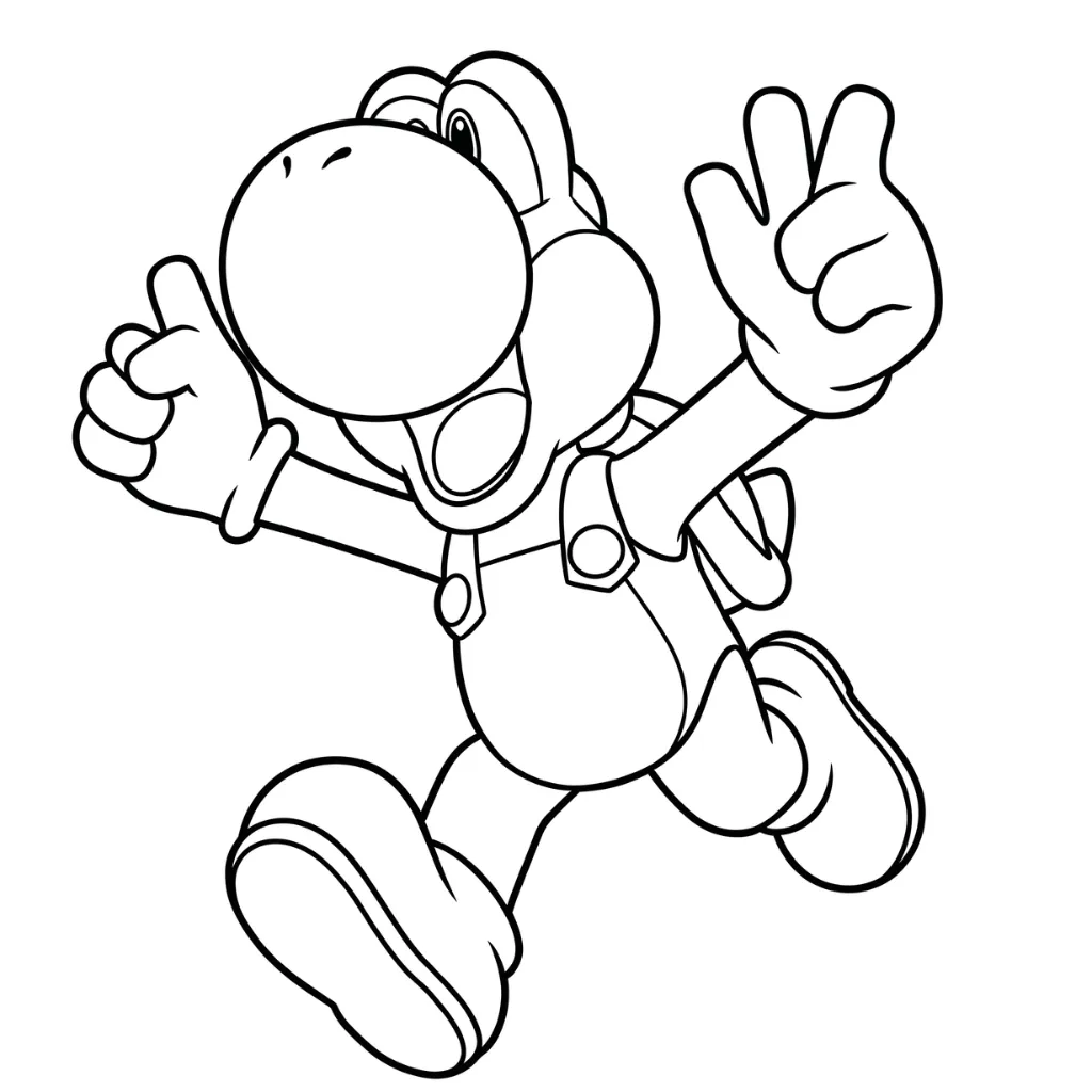 Yoshi 1 educational coloring page for kids