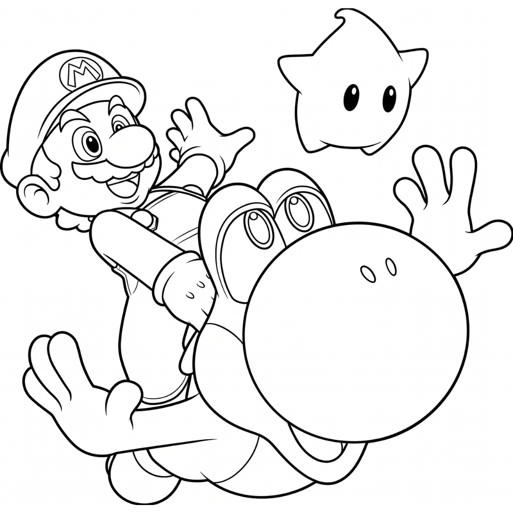 Yoshi 11 educational coloring page for kids