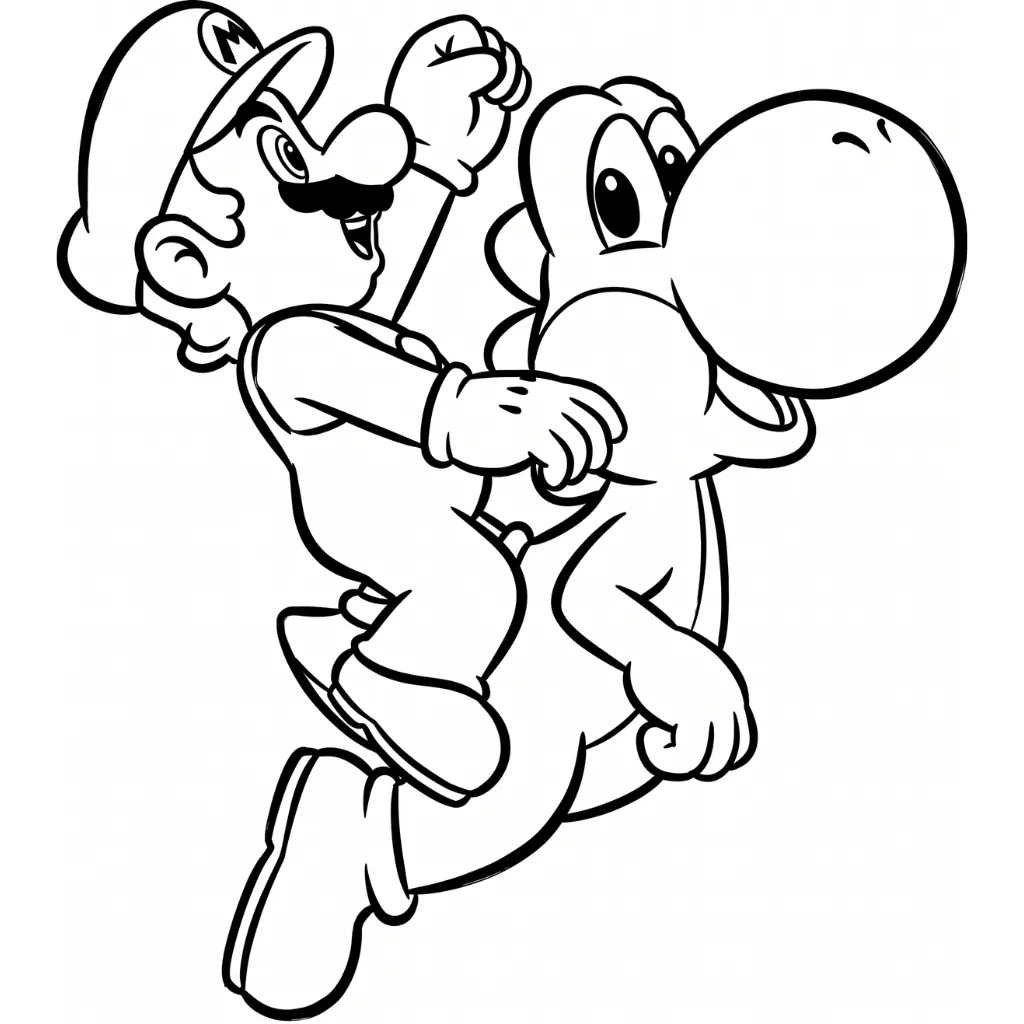 Yoshi 13 coloring page to print for a 3-year-old boy