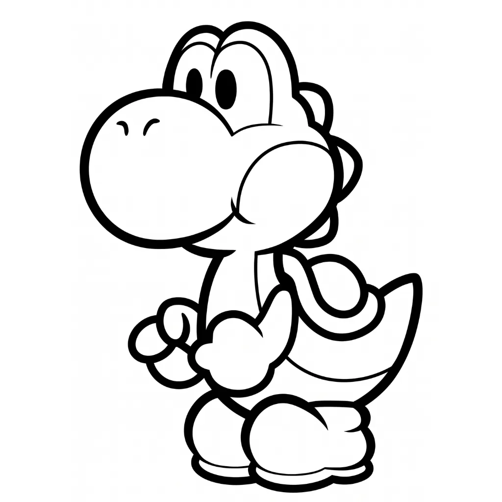 Yoshi coloring page 14 free printable