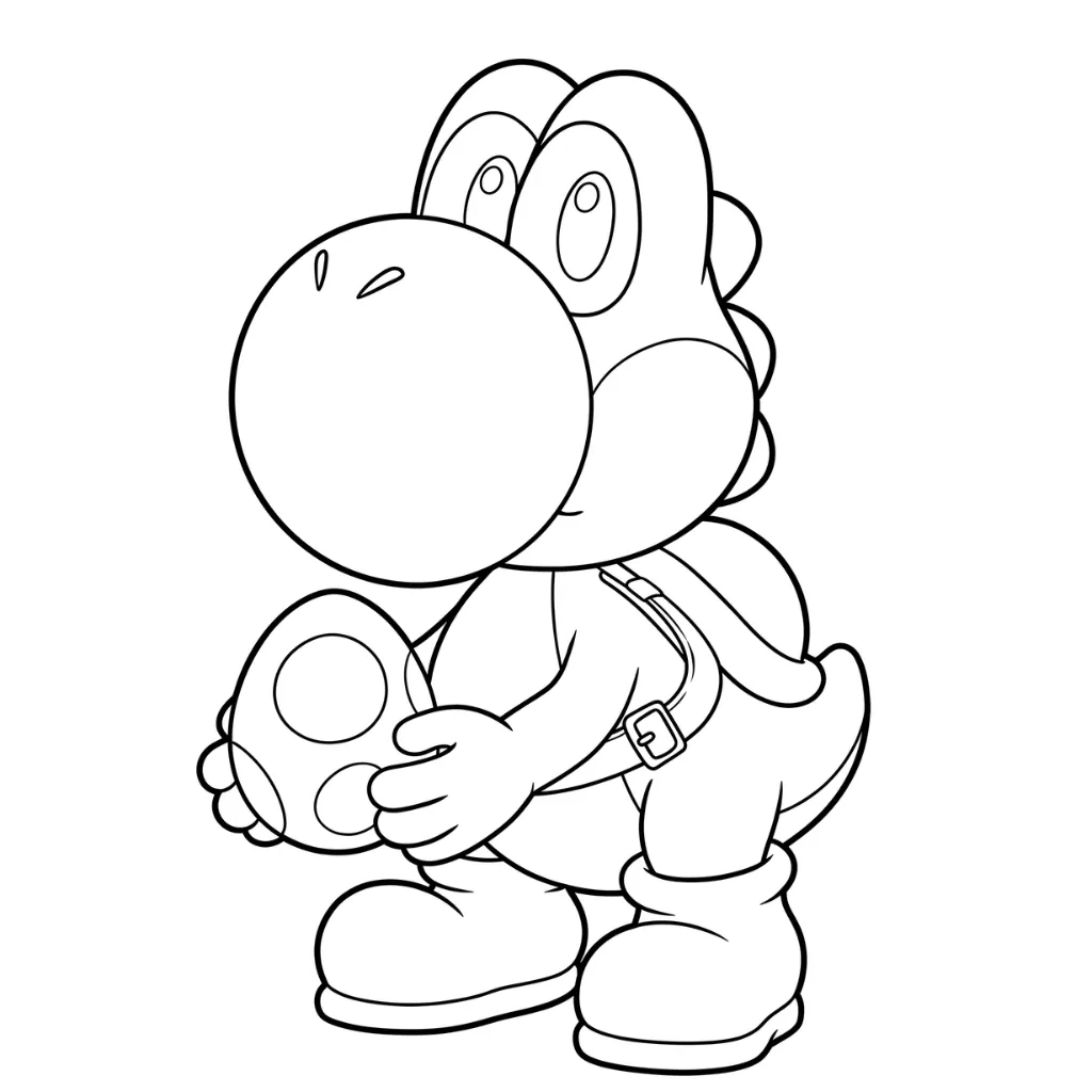 Yoshi 15 coloring page to print for a 3-year-old boy