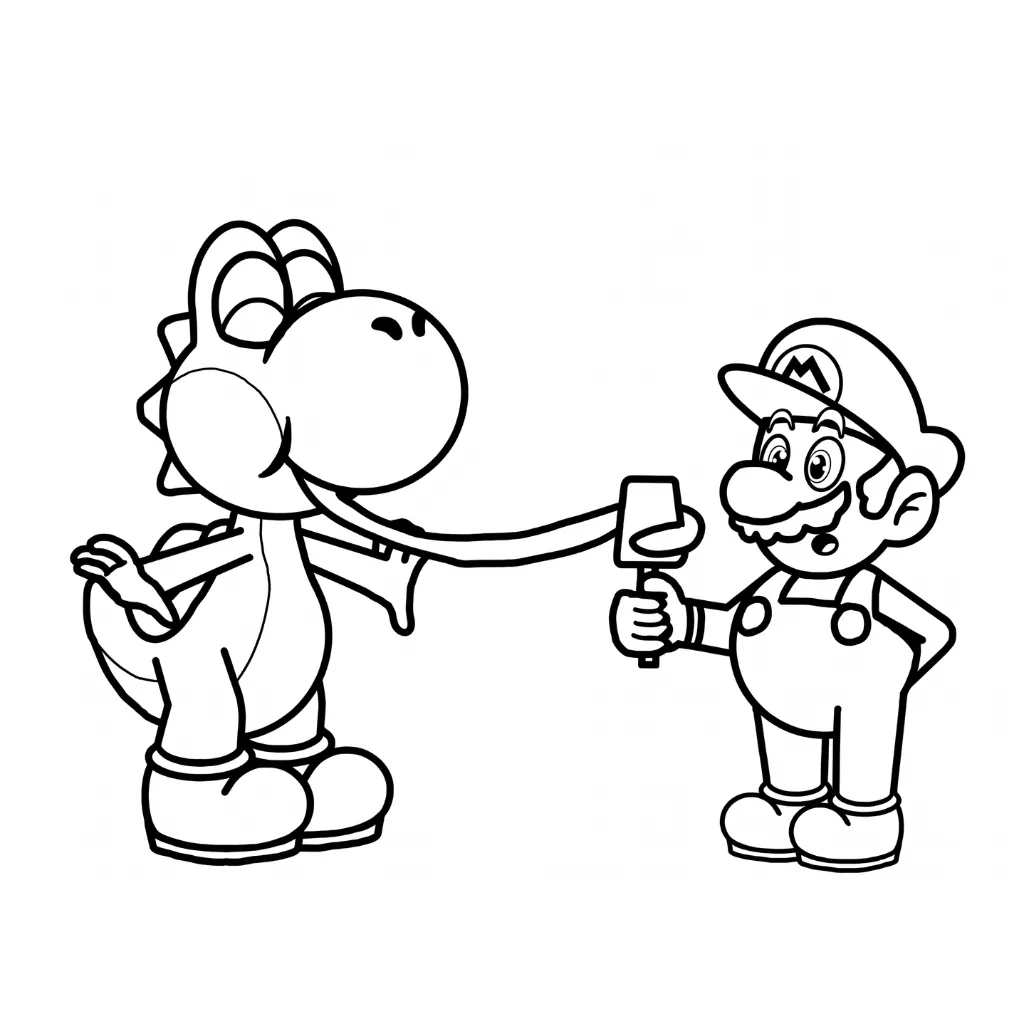 Yoshi 4 coloring page for kids to print