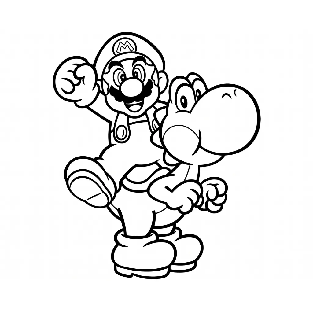 Yoshi 6 coloring pages to print for free