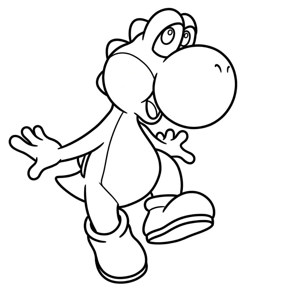 Printable Yoshi 8 coloring page for kids