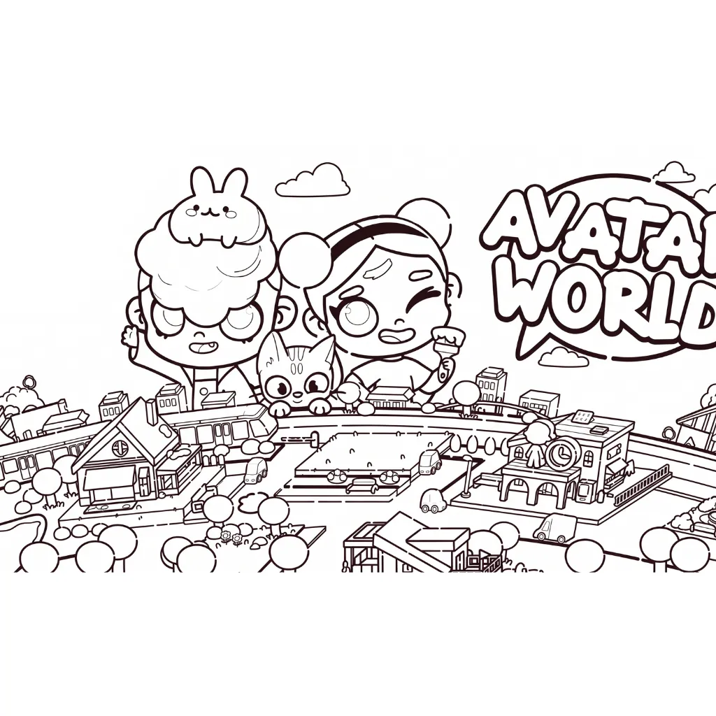 Avatar World 13 para colorear para niño de 6 años