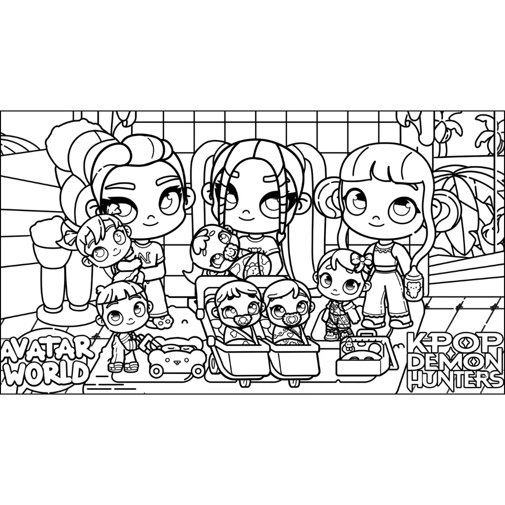 Avatar World 3 para colorear y aprendizaje