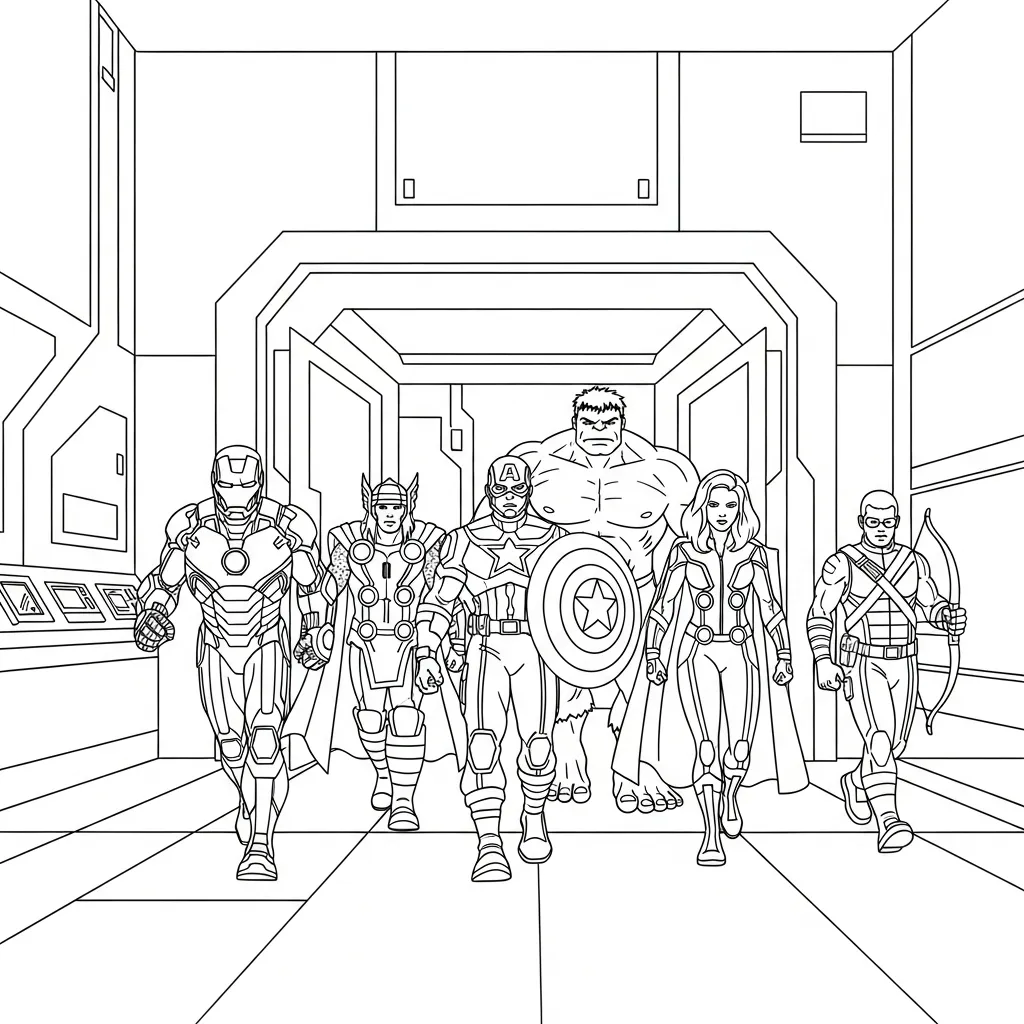 Avengers 10 para colorear para niño para imprimir