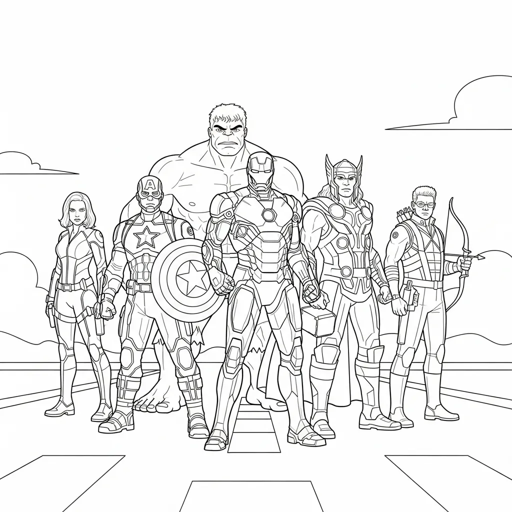 imprimir Avengers 14 para colorear