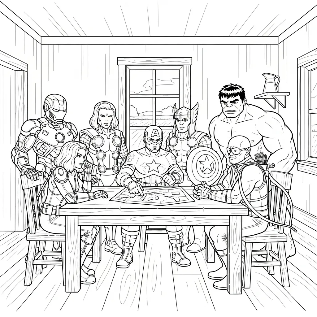 Avengers 19 para colorear gratis para imprimir